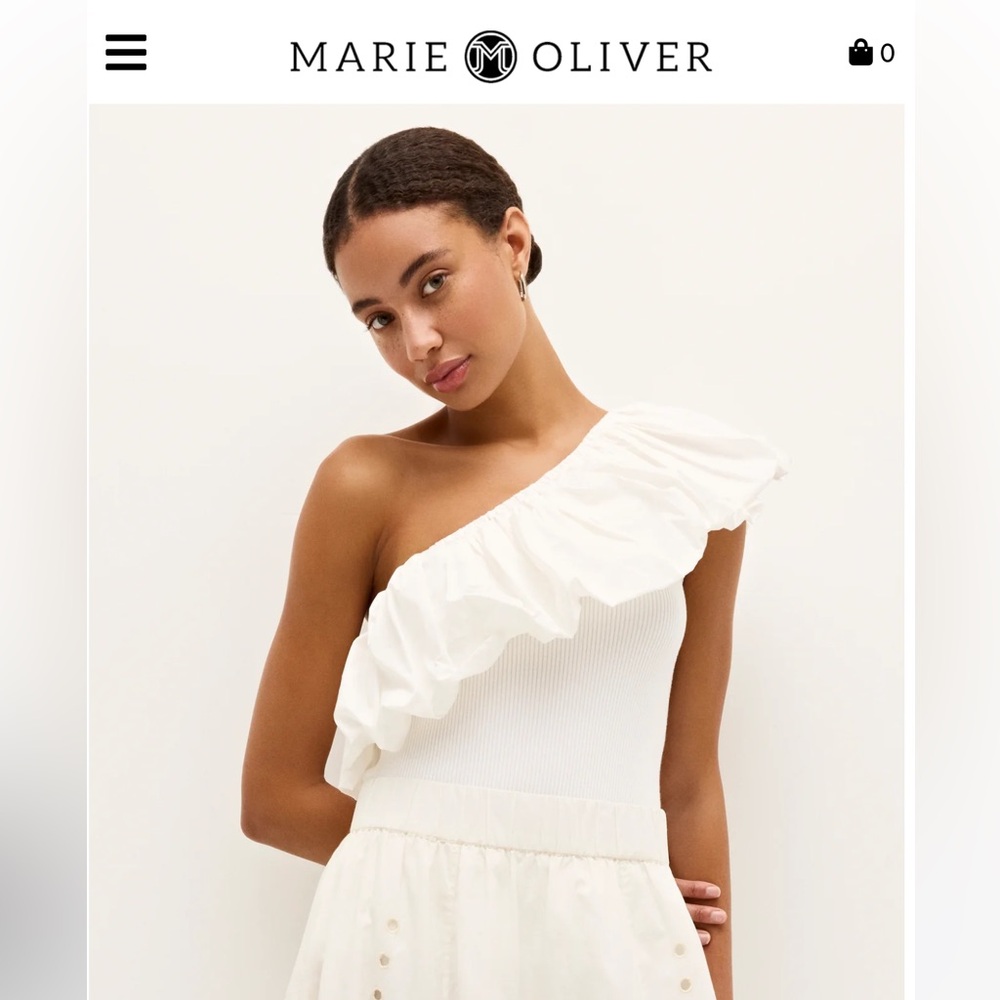 Marie Oliver White One-Shoulder Top